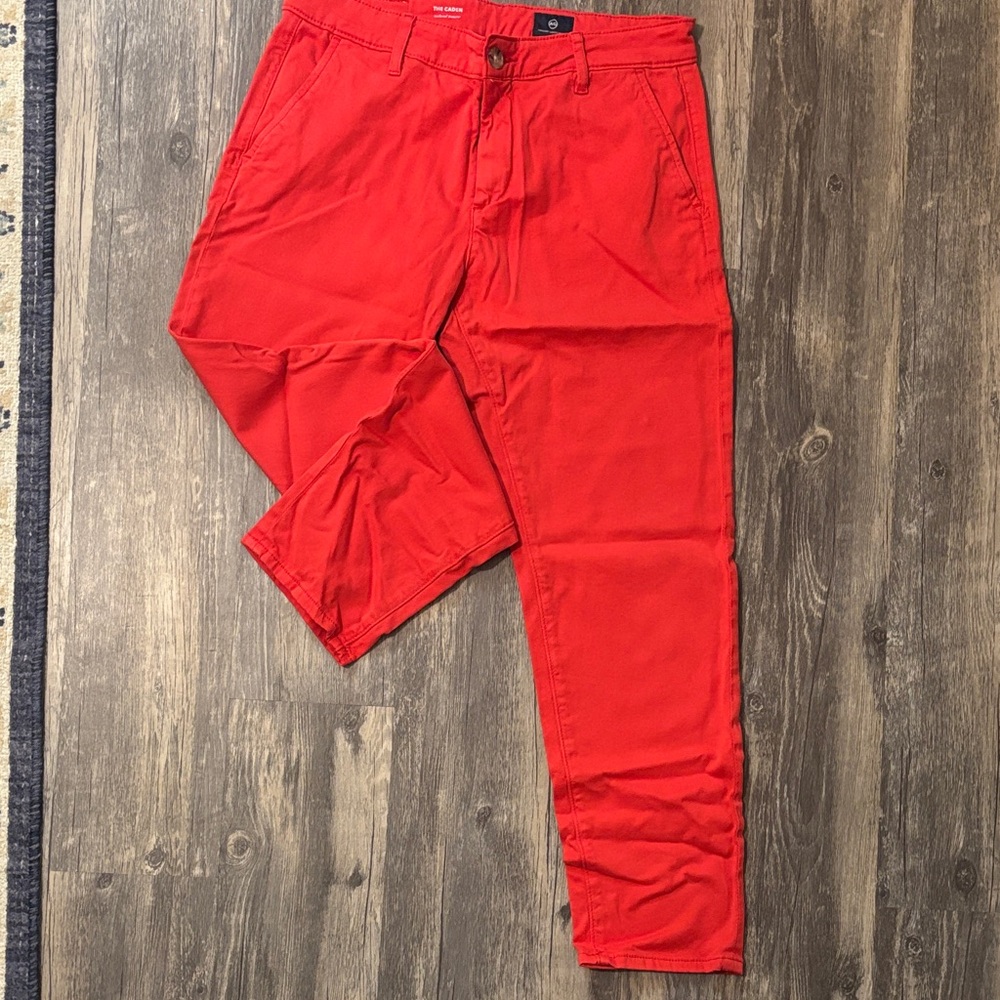 AG Adriano Goldschmied Men's Bright Red Chinos